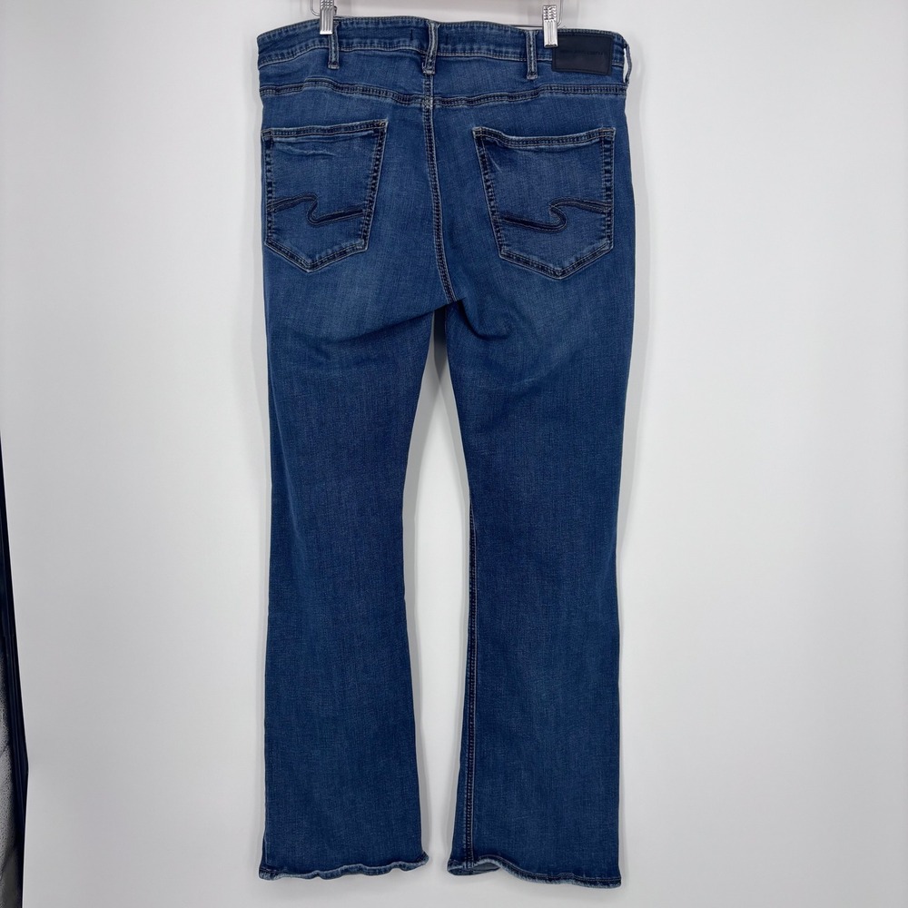 Silver Jeans Craig Mens 36x32 (Tagged 38x34) Blue Bootcut Faded Rugged Classic - Picture 8 of 12